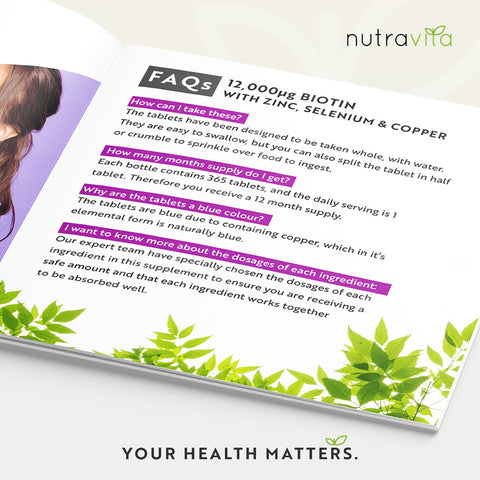 Nutravita - Biotin 12,000µg with Albion™ Zinc, Selenium & Copper    Fantastic Look Albania Tirana