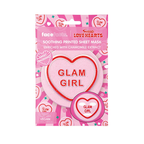 Face Facts X Love Hearts - Glam Girl Soothing Printed Sheet Mask Fantastic Look Albania Tirana