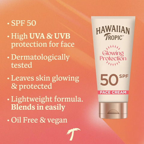 Hawaiian Tropic - Glowing Protection Face Cream Lotion SPF 50 50ml