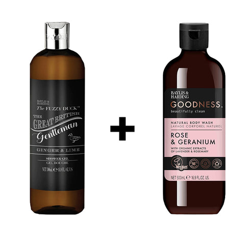 Goodness Rose & Geranium Body Wash + Fuzzy Duck Men's Shower Gel Fantastic Look Albania Tirana