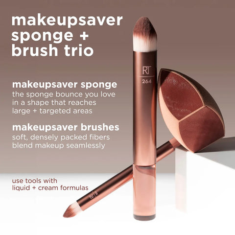 Real Techniques - Makeupsaver Sponge + Brush Trio Fantastic Look Albania Tirana