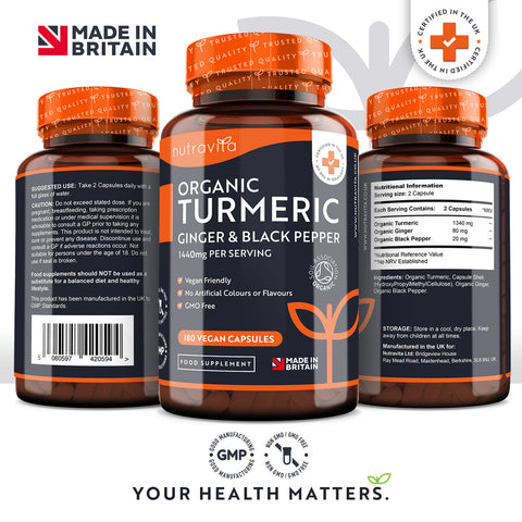 Nutravita - Organic Turmeric with Black Pepper & Ginger Capsules    Fantastic Look Albania Tirana