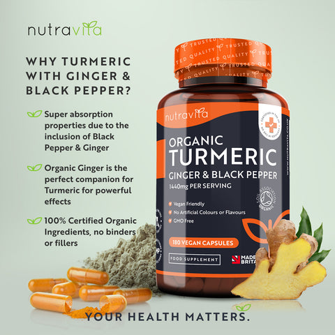 Nutravita - Organic Turmeric with Black Pepper & Ginger Capsules    Fantastic Look Albania Tirana