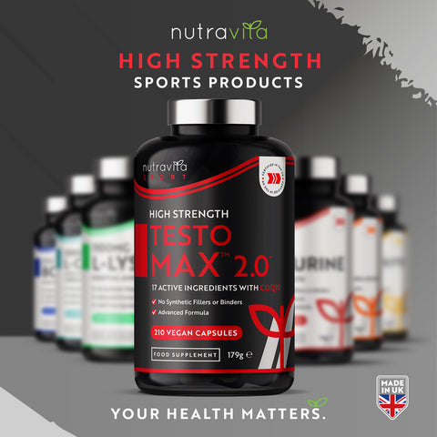 Nutravita - TESTOMAX 2.0 Supplements for Men 210 Vegan Capsules with Ashwagandha KS Fantastic Look Albania Tirana