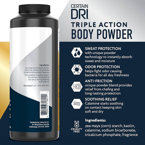 CERTAIN DRI - Triple Action Body Powder    Fantastic Look Albania Tirana