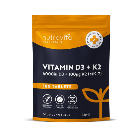 Nutravita - Vitamin D3 4000 IU & Vitamin K2 100µg MK7 180 Tableta   Fantastic Look Albania Tirana